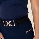 Rose Gold Stirrup Belt - Black