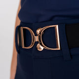 Rose Gold Stirrup Belt - Black