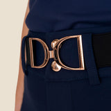 Rose Gold Stirrup Belt - Black