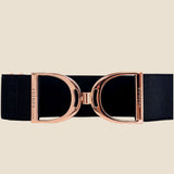 Rose Gold Stirrup Belt - Black
